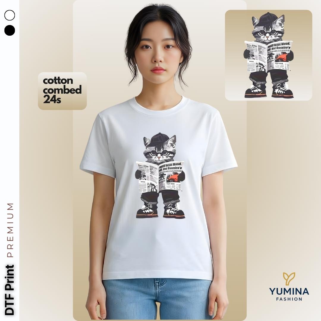 Baju Distro Santai Cowok Cewek Motif Kucing Lucu Atasan Lengan Pendek Dewasa Sablon DTF Premium Baju Distro Santai Cowok Cewek Motif Kucing Lucu Atasan Lengan Pendek Dewasa Sablon DTF Premium