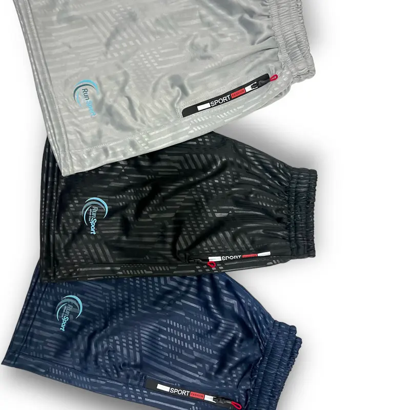Paket 90 Ribuan 3 Pcs Celana Pria Running Gym Emboss Tebal Olahraga Sport Zipper Alfath Polyster Parasut 2