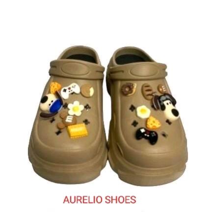 [AURELIO] - Sandal Lebaran 2024 Model baru Jibbitz Dog Variasi Donat Tinggi 7 Cm Karet limitless sandal Wanita 8