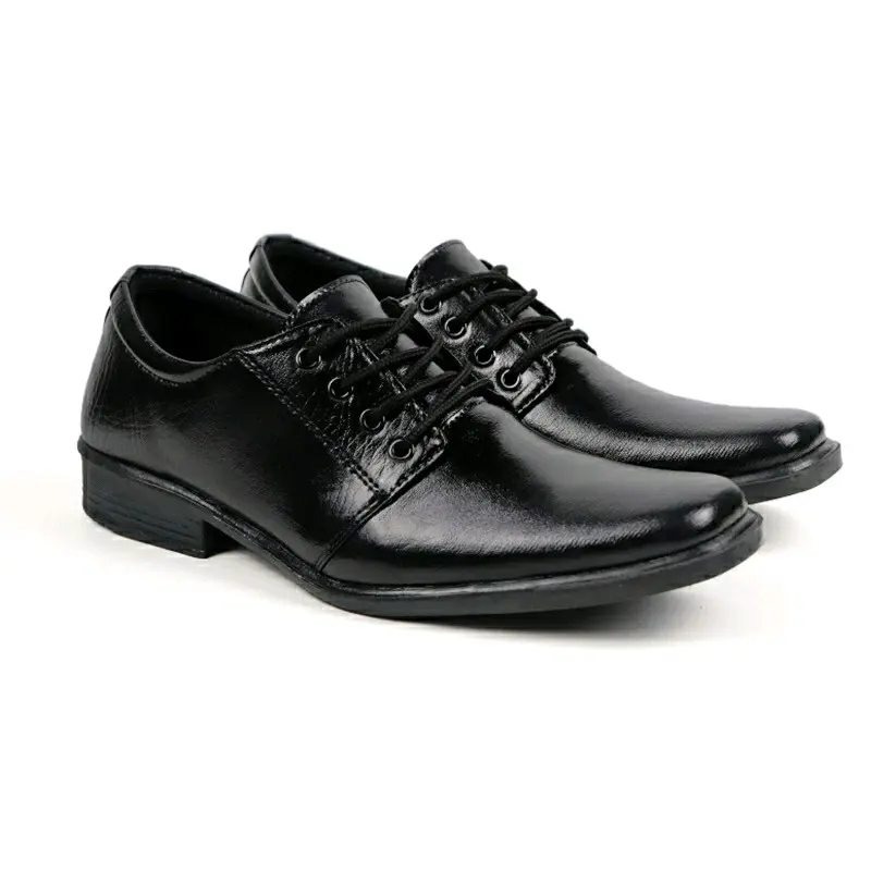 Sepatu Pantofel Pria Tali Sepatu Kerja Kantor Cowok  Shoes Pantofel sekolah Full  Hitam Terlaris Coklat Black 0
