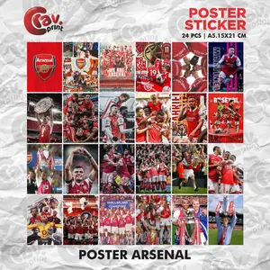 Poster sticker Tema club Arsenal | tinggal tempel [isi 24 gambar]