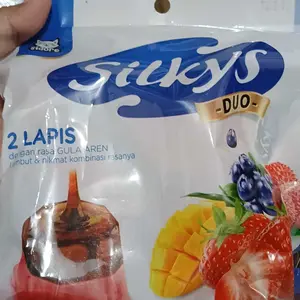 Silkys Puding 2Lapis 40PCS+10PCS FREE Total 50PCS Jelly Puding Karakter SpongeBob SquarePants Rasa Mangga Blueberry Strawberry Halal Manis - Food