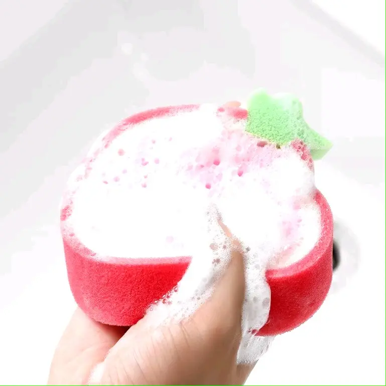 [ DISPENSER CUCI PIRING + SPONS BUAH JUMBO ] TEMPAT CUCI PIRING FREE SPONG, PEMBERSIH PANCI KARAKTER BUAH LUCU UNIK / SPONS GOSOK TEBAL BESAR 4