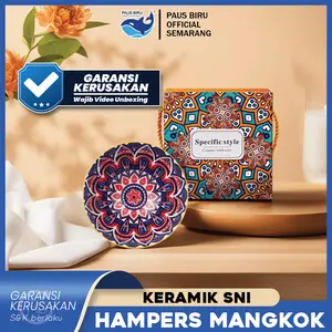 Paus Biru - Hampers Mangkok Keramik SNI 1 PCS Include Box Cantik - Souvenir Mangkuk Keramik
