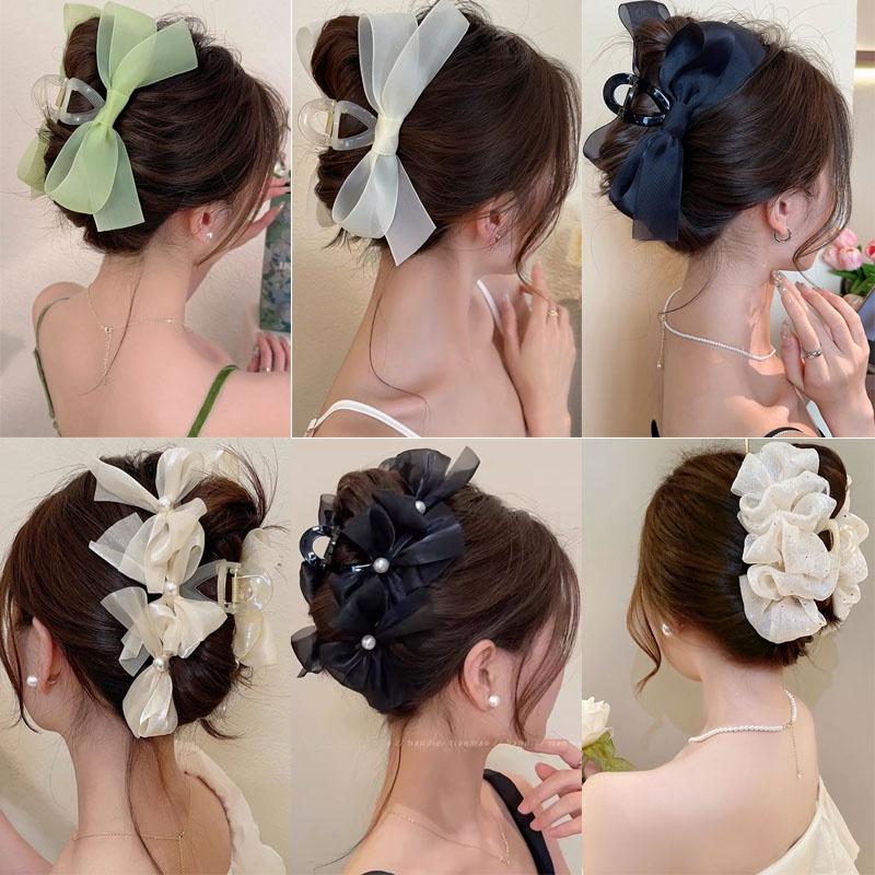 Klip Rambut Ikatan bentuk rama-rama Dua Sisi, Gaya Korea, Elegan ...