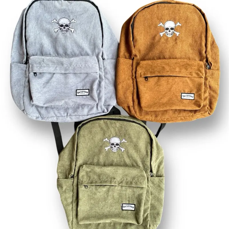 TAS RANSEL CORDUROY/ BACKPACK TAS PUNGGUNG / TAS SEKOLAH PRIA WANITA BASIC GANDONG DISTRO  Cewe  Cowok