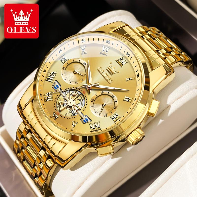 Jam Tangan Pria OLEVS 2859 Anti Air Luminous Analog Chronograph Stainless Steel Men Watch 7