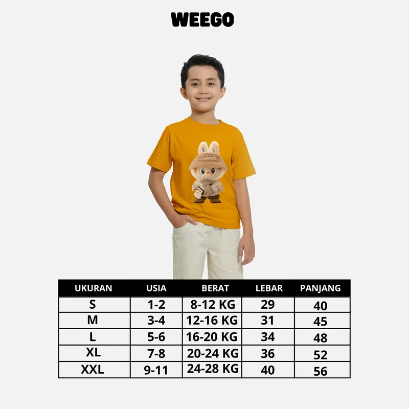 Kaos Anak Laki Laki Perempuan Lengan Pendek Atasan Usia 1-11 Tahun Motif Karakter Labubu Soymilk K166 Full Color Cotton Combed 30s - WEEGO 7