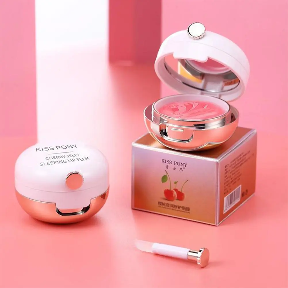 Moisturizing Lip Balm With Cosmetic Mirror Fade Lip Wrinkles Night Sleep Air J1F1