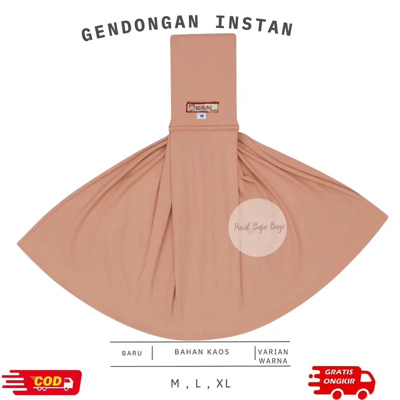 Gendongan Bayi Samping Instan Premium Geos Newborn Bahan Kaos Lembut Plus Pouch (Dengan Strap Busa Empuk di Pundak) 3