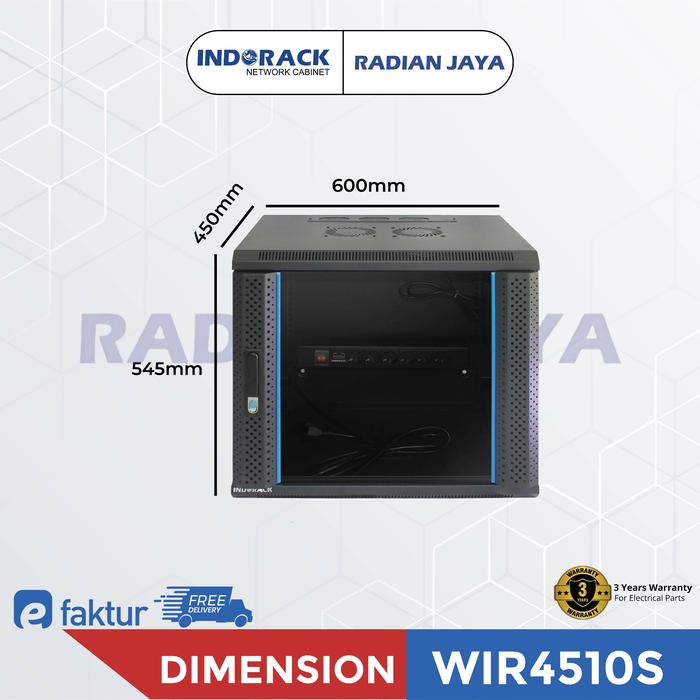 Gambar Wallmount Rack INDORACK WIR4510S Glass Door Rak Server 10U Depth 450mm dari RADIAN JAYA Kota Administrasi Jakarta Utara Tokopedia