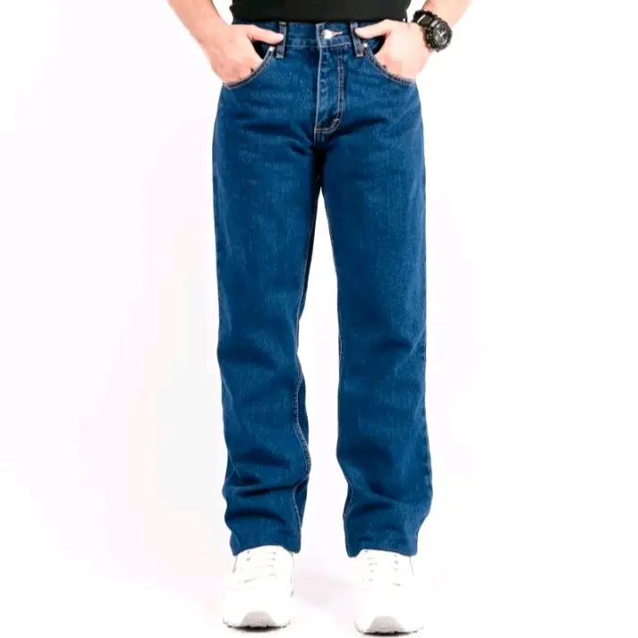 Celana Jeans Wide Leg Wisker Lebar Gombrong Skena Black Wisker pria loose Straight fit jumbo big keren Bahan Denim Nyaman Oversize Panjang Slim Santai Dark Casual Hitam 5