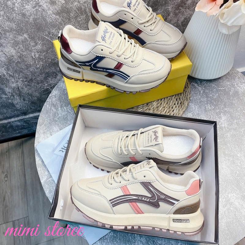 Hàng QC-form nhỏ Giày thể thao nữ nâng đế 3cm - Sneaker nữ vạch sóng MSP B02 Shoes