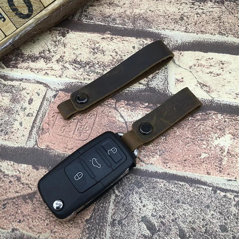 Handmade Lanyard Car Key Ring Cowhide Keycordlanyards Retro Crazy ...