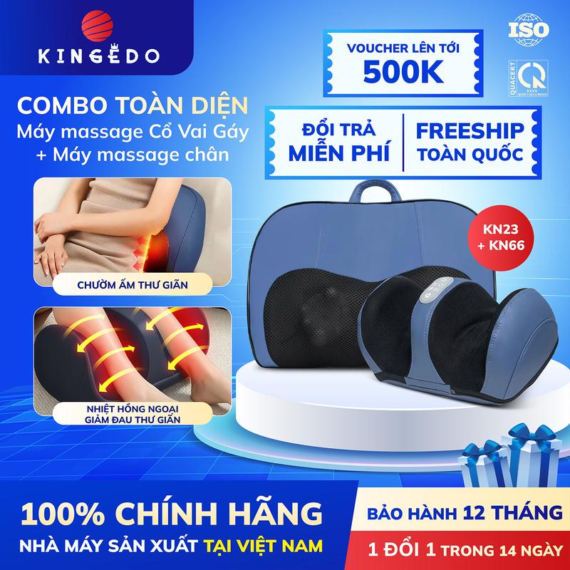  Combo Sức Khỏe Dẻo Dai Gồm 1 Máy Massage Chân KingEdo KN66 Và 1 Gối Massage Cổ Vai Gáy KN23 