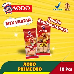 10 PCS AODO PRIME DUO I ROTI ISI KRIM STROBERI, COKLAT DAN KEJU I SNACK MURAH MERIAH