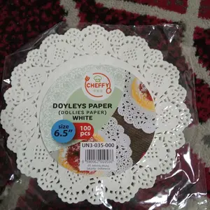 Doilies Doiles Paper Round White Kertas Renda Alas Kue Roti Kertas Doilies Doyleys Doyley