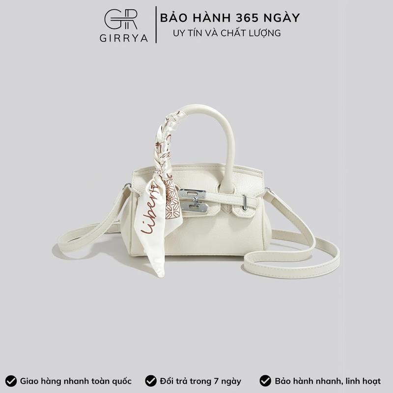 Full Box Túi xách nữ cầm tay cao cấp GIRRYA M73 - Túi xách nữ niche thiết kế sang chảnh kèm khăn lụa trang trí HOT 2025