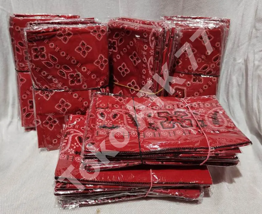 Slayer Sapu Tangan Besar Kain Masker Penutup Batik Merah Bagus Murah READY STOCK