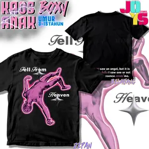 Kaos Anak Boxy Oversize T-Shirt Blue Electric Genesis - Fallen Angel - Tersedia 9 warna berbeda