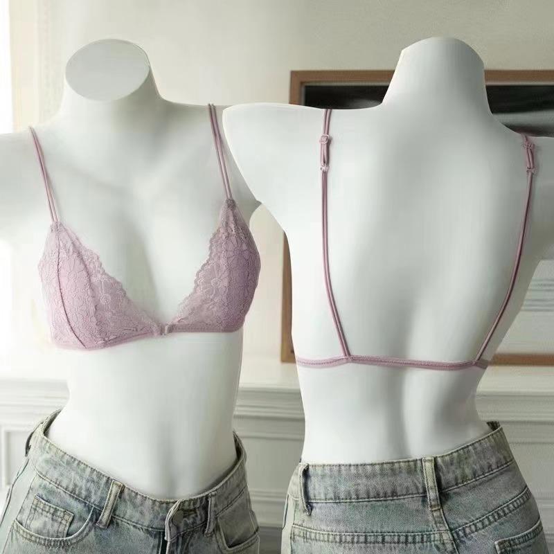 Front Closure Bra Women's Lace Underwear Wireless Backless Lingerie Ultra-thin Bralette 4 Colors 3