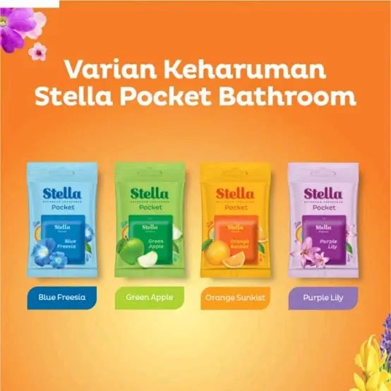 Stella Bathroom Freshener Poket 10g Stella Pengharum Kamar Mandi