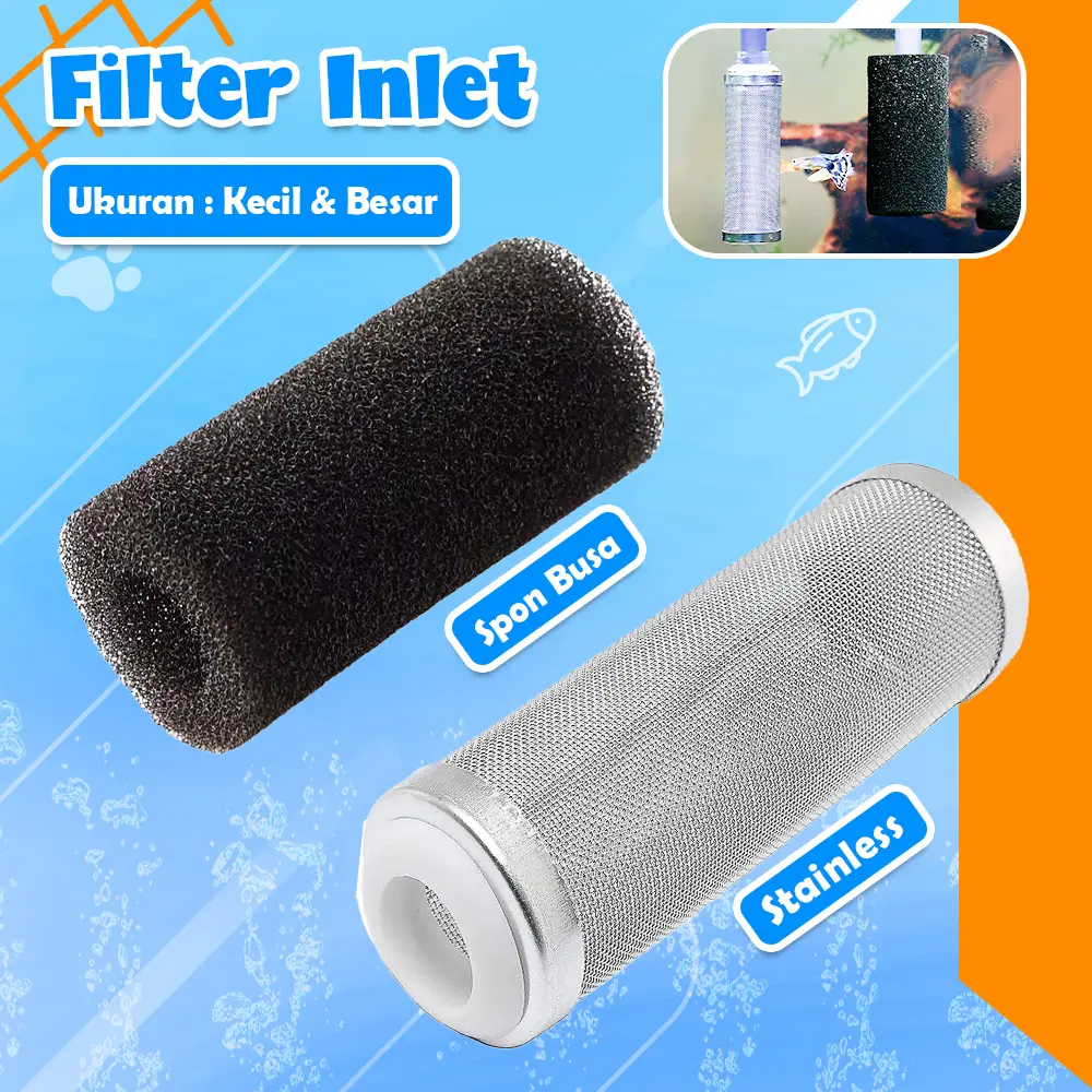 Pelindung Filter Inlet Aquarium Aman untuk Burayak, Udang, & Benih Ikan