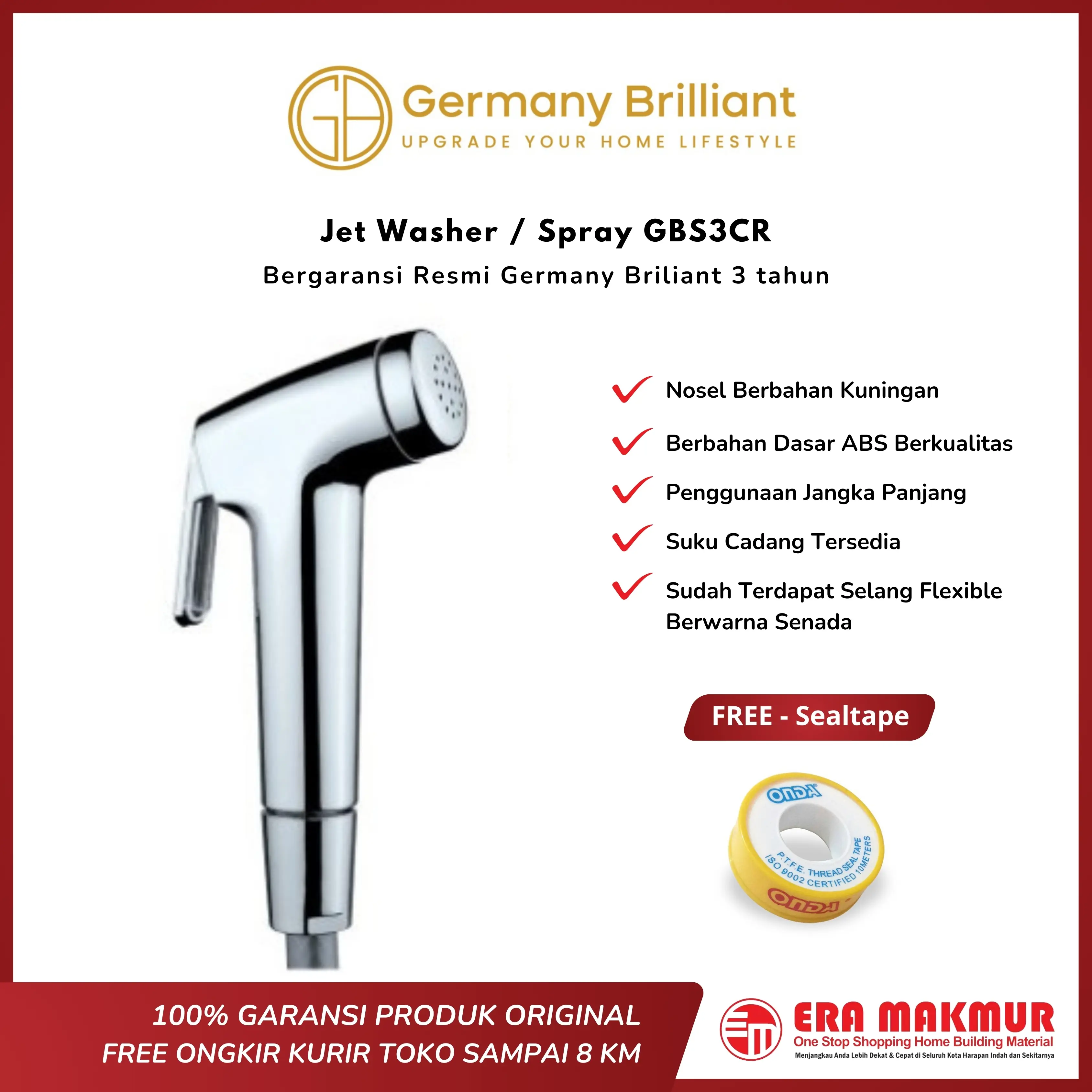 GERMANY BRILLIANT - Jet Shower Toilet GBS3CR / Semprotan Closet / Toilet Spray
