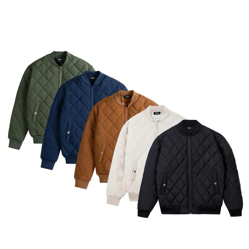 Áo khoác Bomber trần trám TOPGU siêu đẹp, vải bông 3 lớp, dày dặn trẻ trung Menswear Nam Jacket