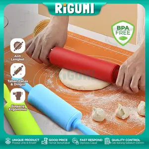Rolling Pin Silikon Anti Lengket Penggiling Penggilas Adonan Baking Kue Food Grade Kitchenware