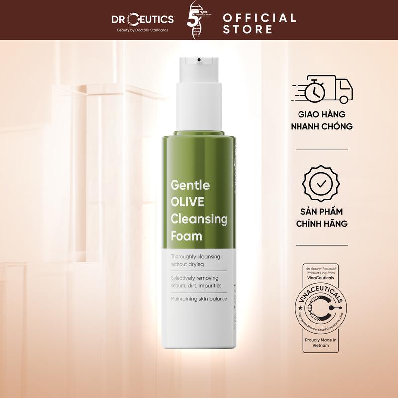 DRCEUTICS Sữa Rửa Mặt Làm Sạch Sâu Cho Mọi Loại Da Gentle Olive Cleansing Foam 200g
