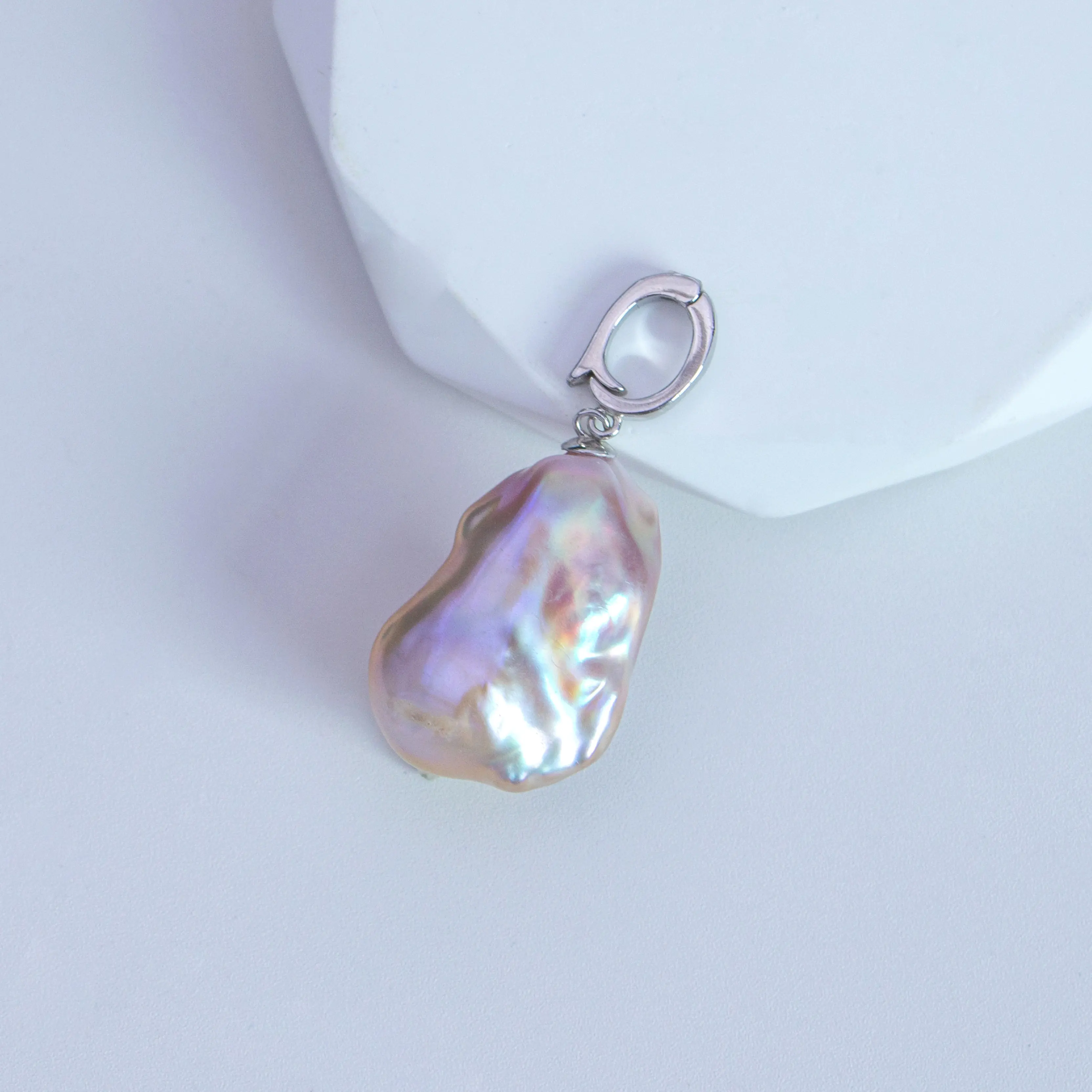 Shui Yu Freshwater Pearl Aurora Purple Baroque PearlPendant 19-20mm $925 Silver ZH13294