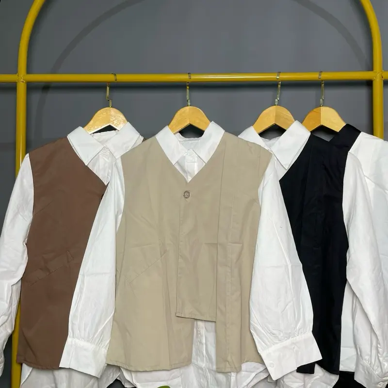 Kemeja Rompi Oversize Termurah Wanita Atasan Baju Katun Panjang Casual Linen Dewasa Cewek 2
