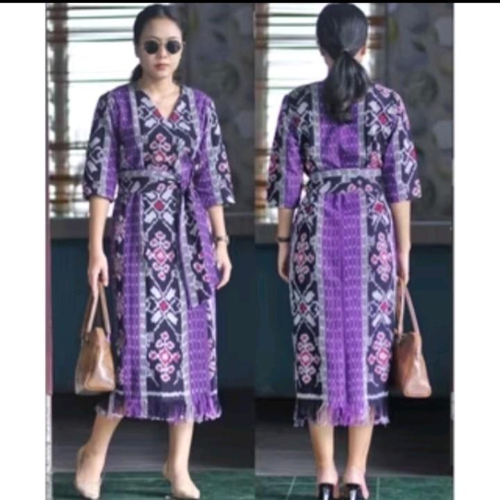 BAJU TENUN DRESS WANITA + BAJU TENUN BLANGKET JEPARA Atasan Katun 5