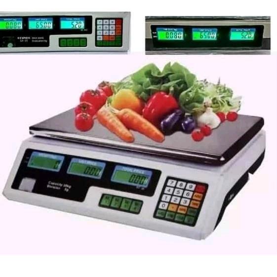 QME Timbangan 40kg Buah Dan Sayur Digital Computing scale double Display Price - alat Multifungsi 2in1 Portable 4
