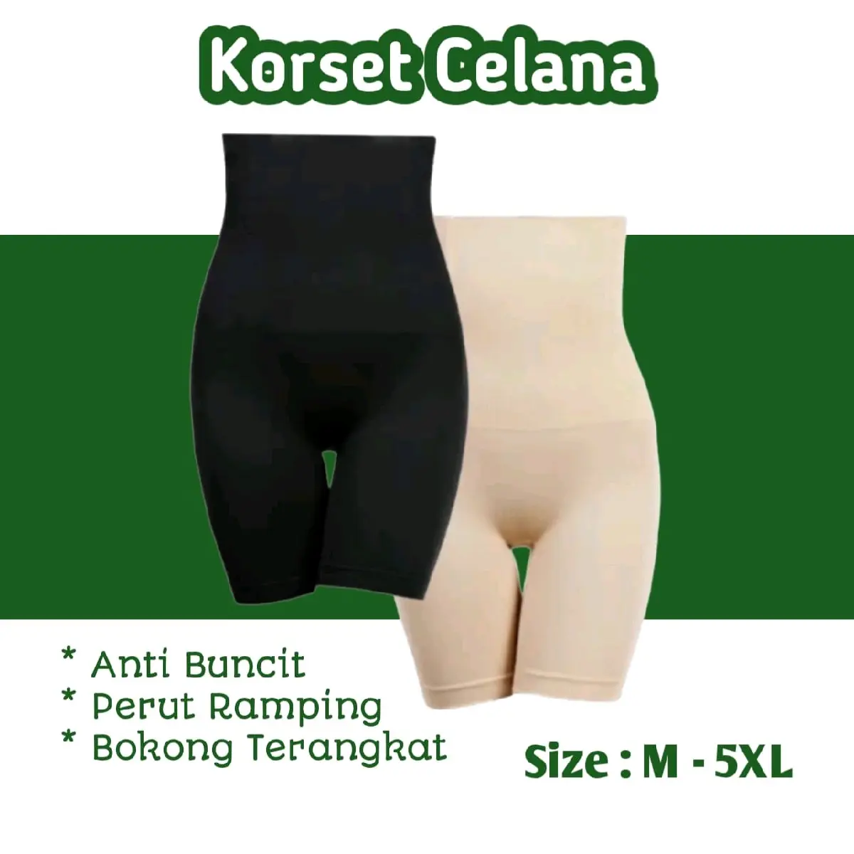 MABHUNGA M-5XL 45-120kg Premium Body Shaper Tebal Lembut Elastis Korset Perut Wanita Boxer Korset Shapewear Stagen Legging