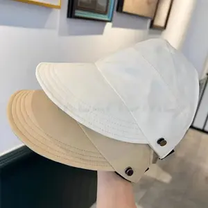 Topi Pantai Korea Wanita Anti Panas Matahari Bucket Half Sun Hat Sporty Pelindung Fashion Trendy