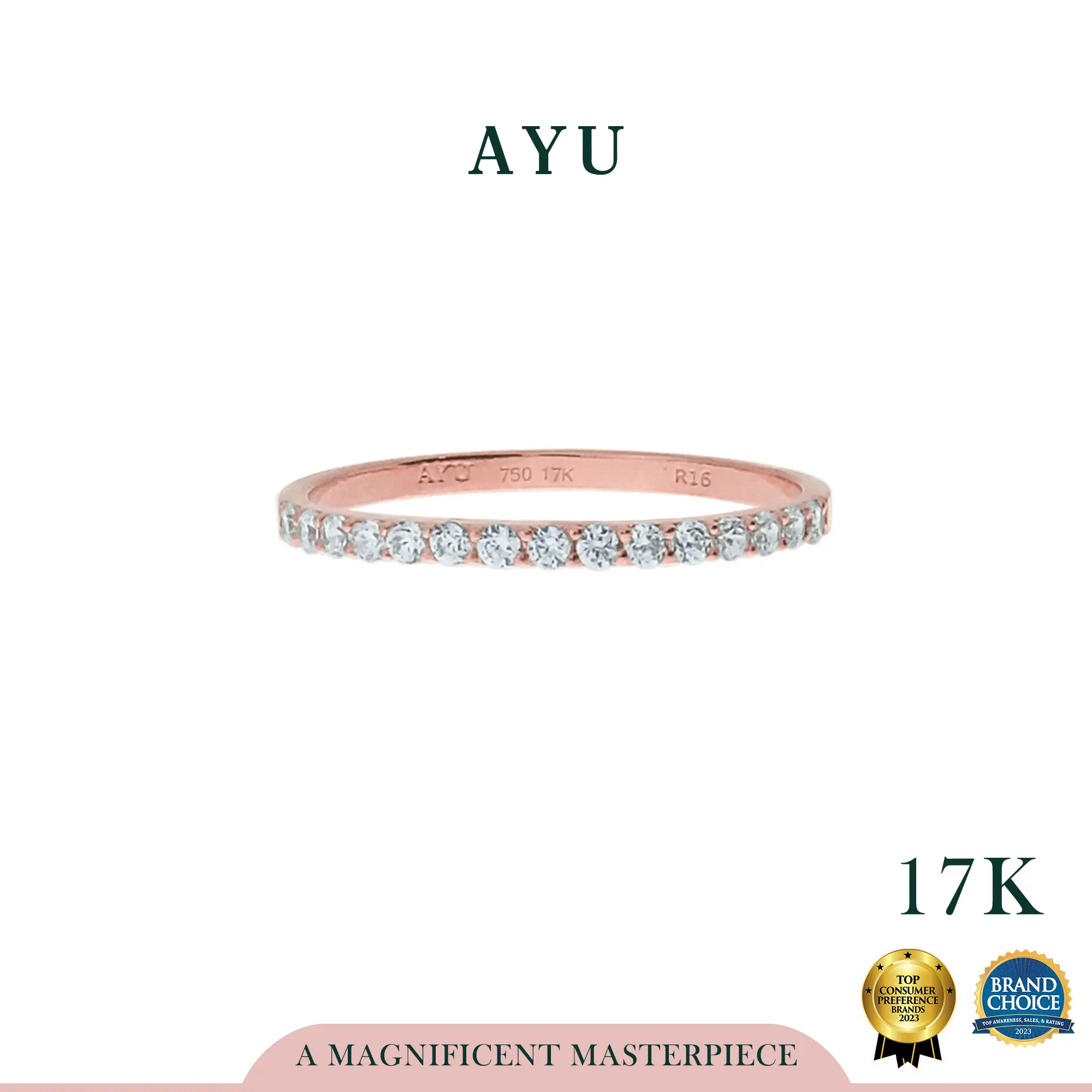 AYU Cincin Emas - The Original AYU Stack 17K Rose Gold