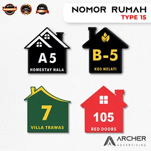 PAPAN NOMOR RUMAH KOS PINTU KAMAR HOTEL AKRILIK CUSTOM TYPE 15