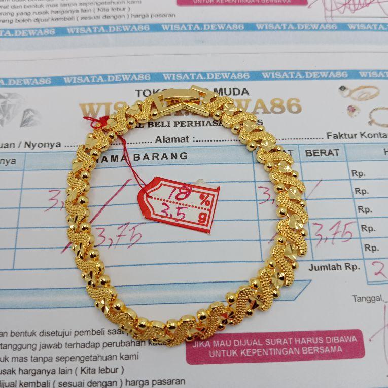 GELANG HONGKONG WANITA mas muda 3,5 free surat resmi toko