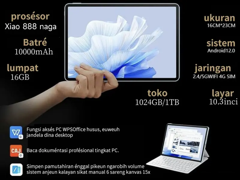 2025 5G matepad H13 Pro 10.3 inci Tablet [16GB + 1TB] Saya mirip dengan pengalaman profesional PC 1 120HZ OLED layar sudut pandang penuh warna nyata super tipis 8