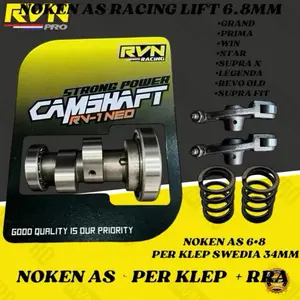 PAKET NOKEN AS CAM RRA RVN RACING SUPRA X LAMA GRAND REVO OLD WIN SUPRA FIT LAGENDA STAR PLUS PER KLEP SWEDIA - CAMSHAFT RVN RACING SUPRA GRAND WIN LAGENDA 6.8 MM