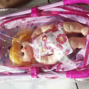 Mainan Kereta Dorong Boneka Mainan Boneka Bayi Doll + Stroller Mainan Anak Dolls Toys