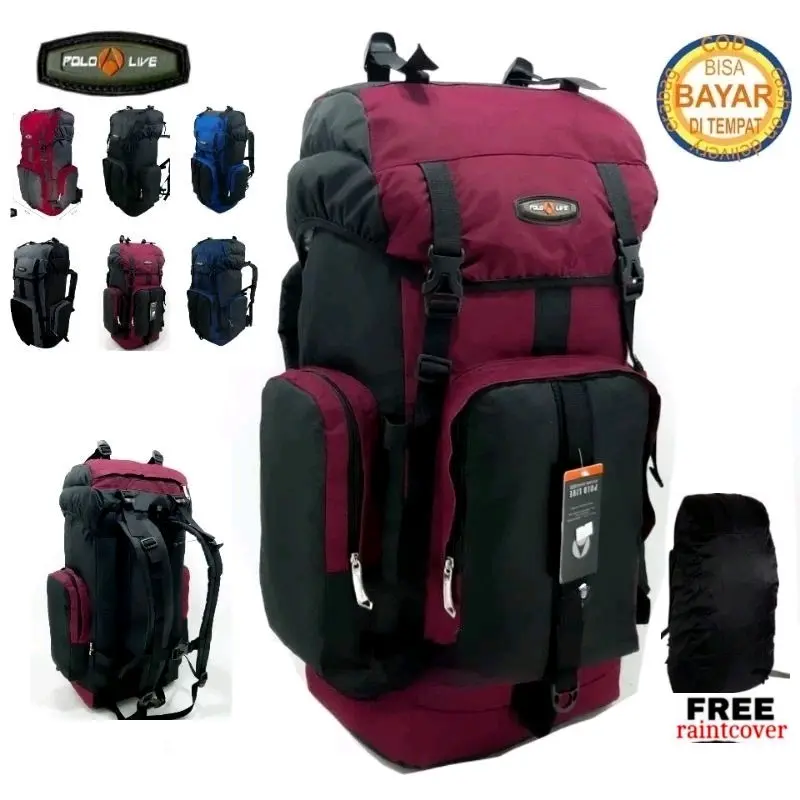 Tas keril 60L tas gunung besar tas gunung murah tas gunung pria dan wanita Olahraga Ransel mendaki tas olahraga