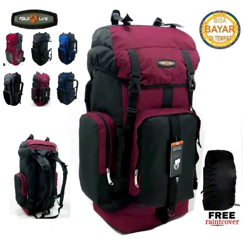 Tas keril 60L tas gunung besar tas gunung murah tas gunung pria dan wanita Olahraga Ransel mendaki tas olahraga 0