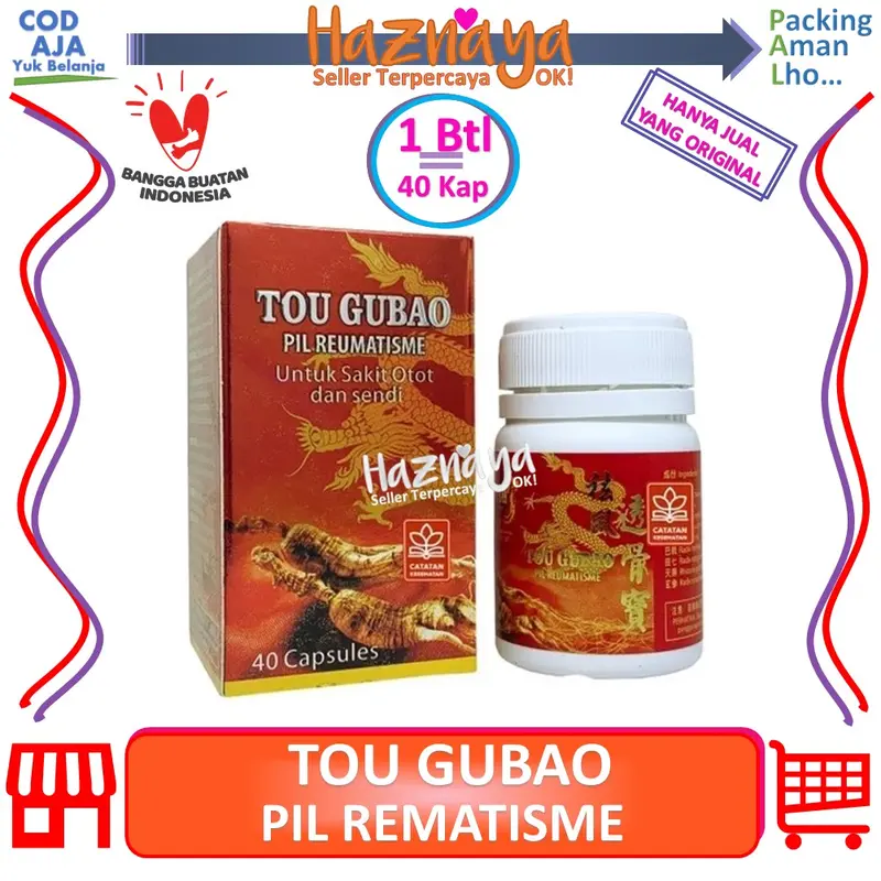 Tou Gu Bao Tougu Bao \ Kapsul Rematik \ Asam Urat \ Sakit Pinggang \ Saraf Kejepit 0