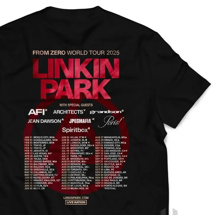 Kaos Linkin Park - From Zero World Tour 2025 Tshirt Distro Hooka Katun 24s