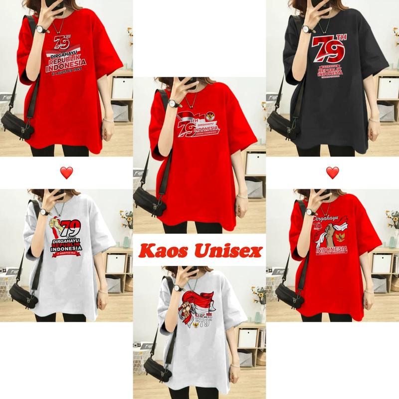 Kaos Oversize 17 AGUSTUS Dewasa t-shirt/Kaos Distro Unisex/Kaos Oversize/Baju Kaos Distro/Kaos Wanita Oversize/Kaos Oversize 17 AGUSTUS Dewasa 0