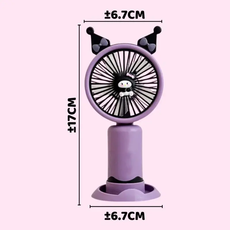 kipas Angin Mini KaraktKer sanrio kuromi melody cinnamorol / Kipas Angin Tangan Stand Portable motif buah dan bunga / Mini Fan portable USB Aceh