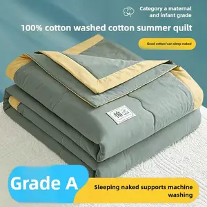 Summer Blanket 100% Cotton Inside and Outside Pure Cotton Air Conditioning Quilt Soft -friendly Breathable Thin Duvet Summer - 200x230cm 1